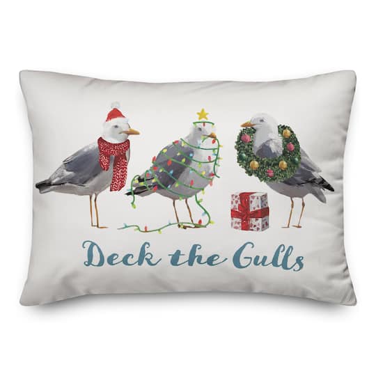 Deck the Gulls Throw Pillow